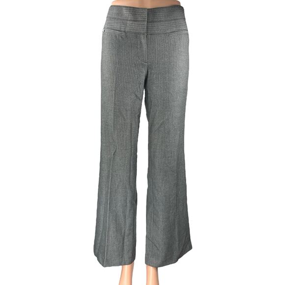 Express Editor Gray Mid Rise Herringbone Flare Bootcut Trouser Dress Pants Sz 4 - Picture 1 of 5